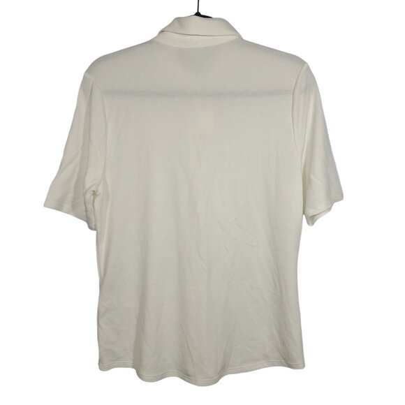 NWT Banana Republic Essential Polo Button-Up Shirt Women's L White Basics - Picture 4 of 5